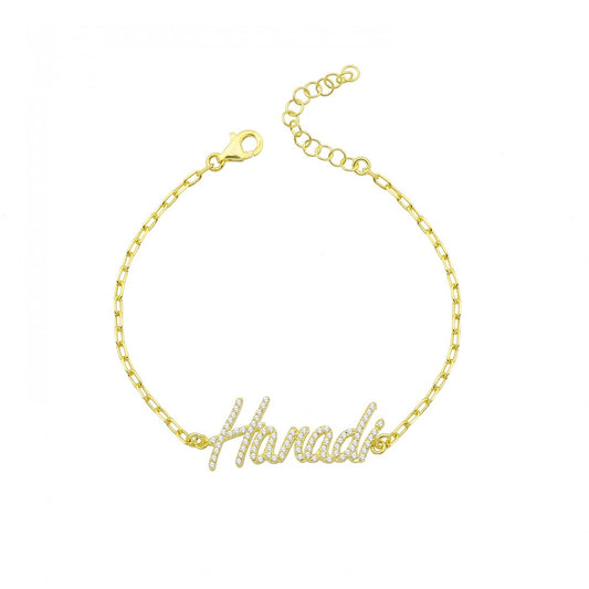 Hannah CZ Nameplate Bracelet