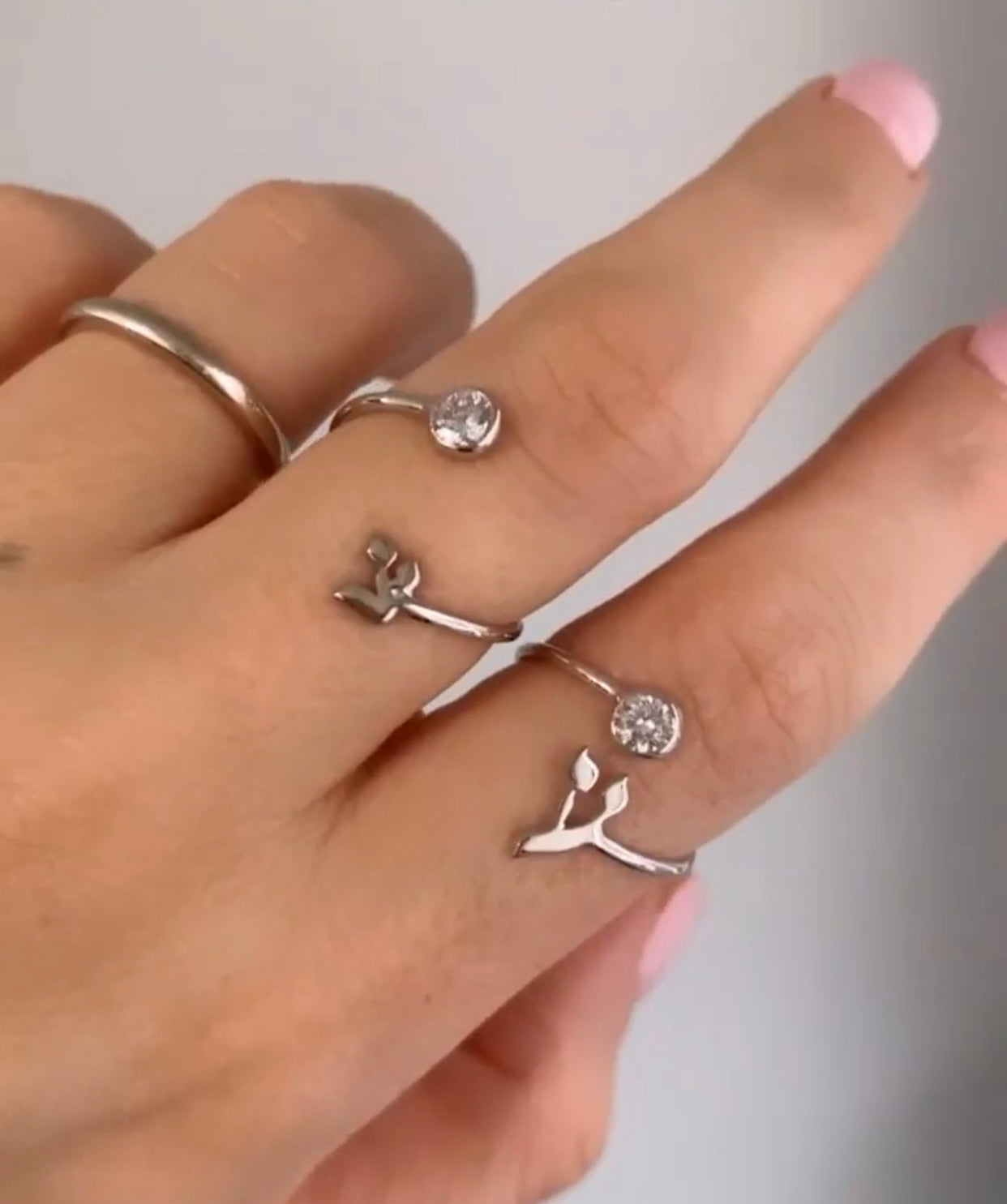 Jolie Initial + Bezel Ring