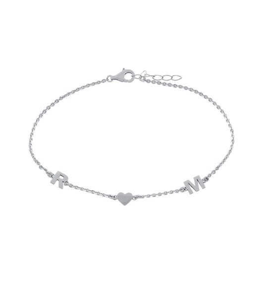 Customized Initial & Heart Anklet - Retail Therapy Jewelry