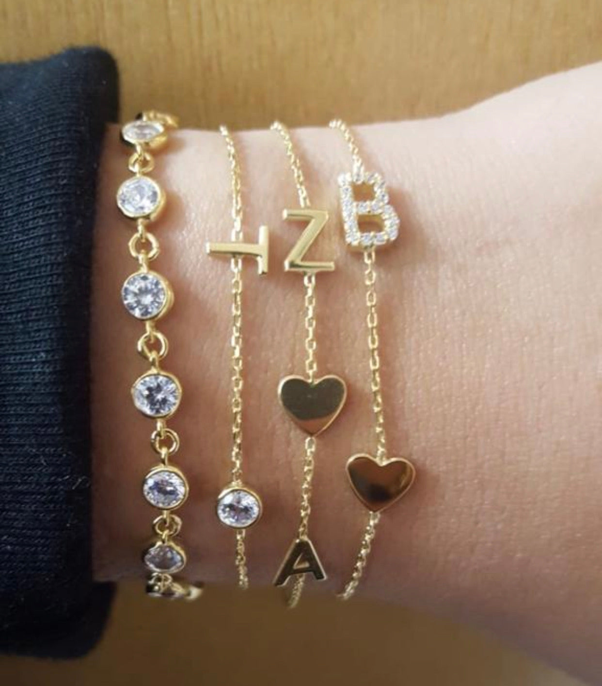 Catie Initial Heart Bracelet - Retail Therapy Jewelry