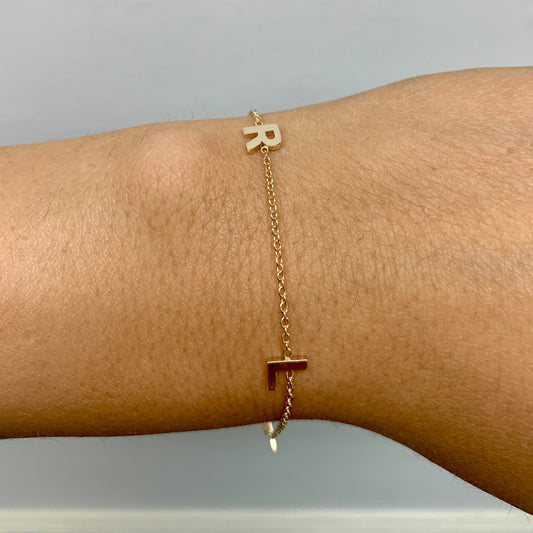 14K Riley Initial Bracelet - Retail Therapy Jewelry