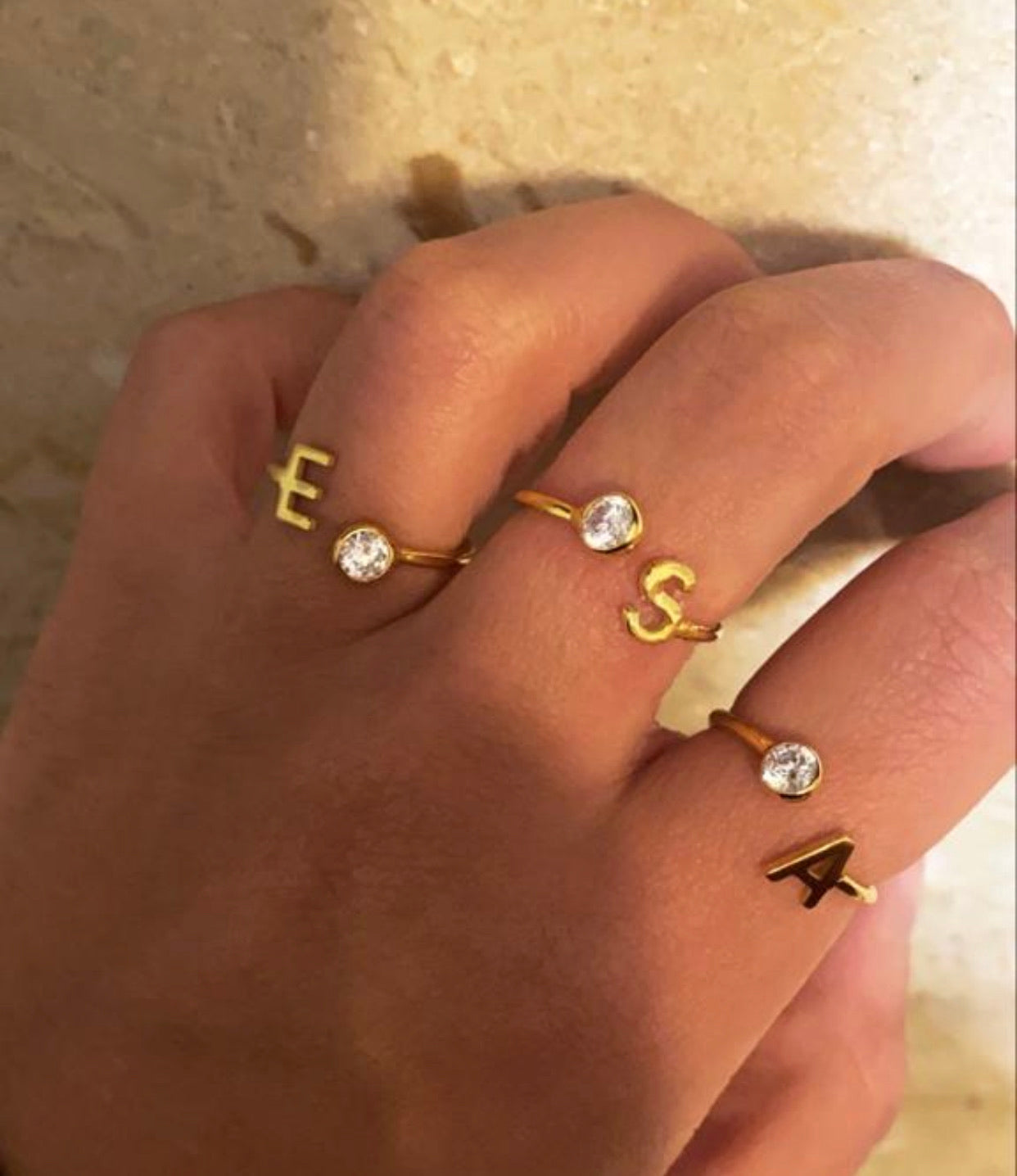 Initial + Bezel Customized Ring - Retail Therapy Jewelry