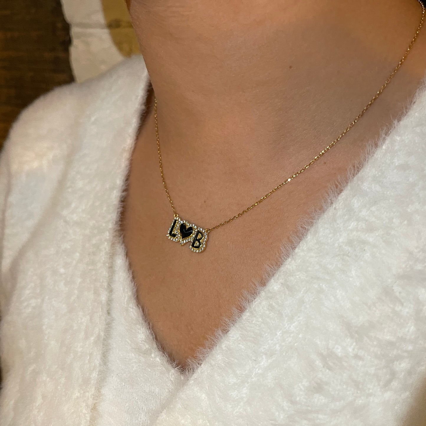 Maya Bubble CZ Nameplate Necklace