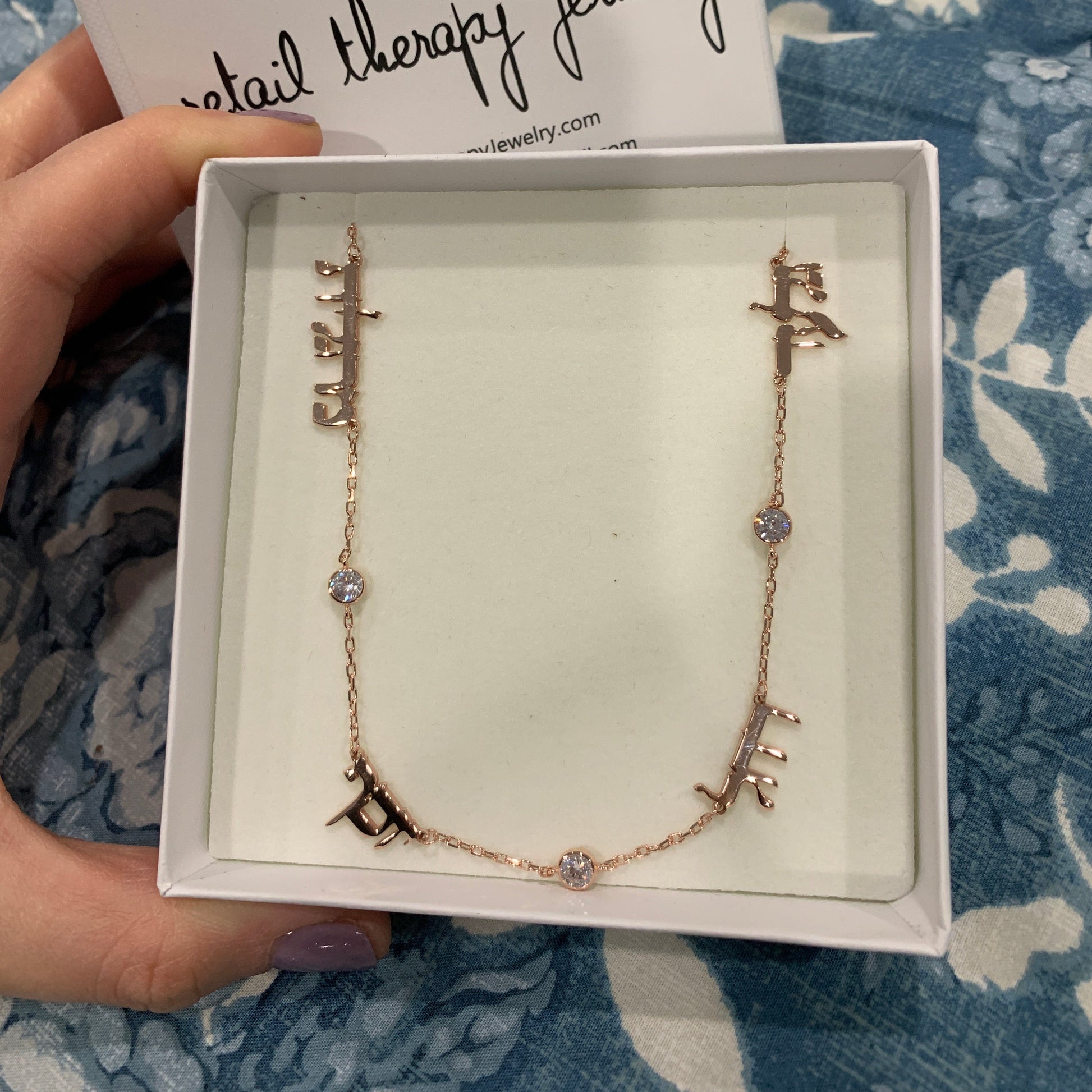 Claudia Mommy Necklace with CZ Bezel - Retail Therapy Jewelry
