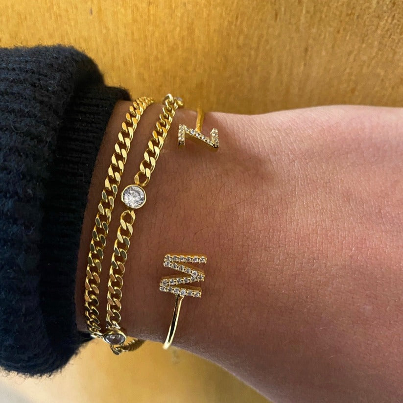 Customized Initial Bangle - Retail Therapy Jewelry