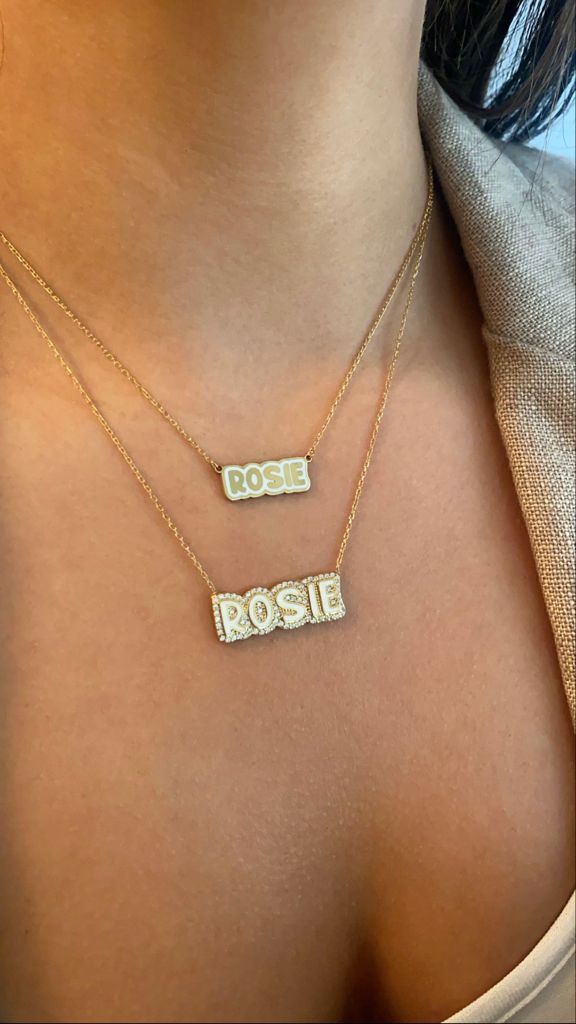 Rosie CZ Bubble Enamel Nameplate