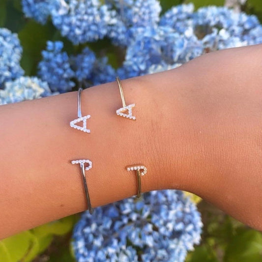 Customized Initial Bangle - Retail Therapy Jewelry
