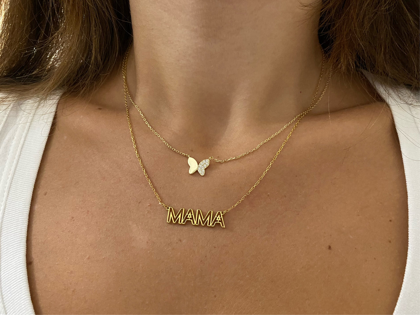 Julia Half CZ Butterfly Necklace - Retail Therapy Jewelry