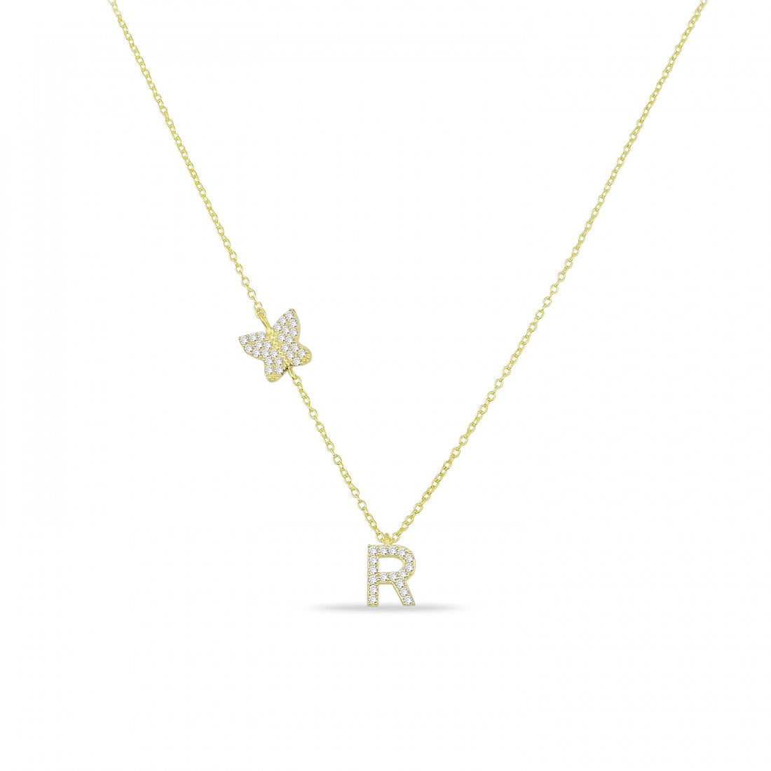 Hailey Butterfly Initial Necklace