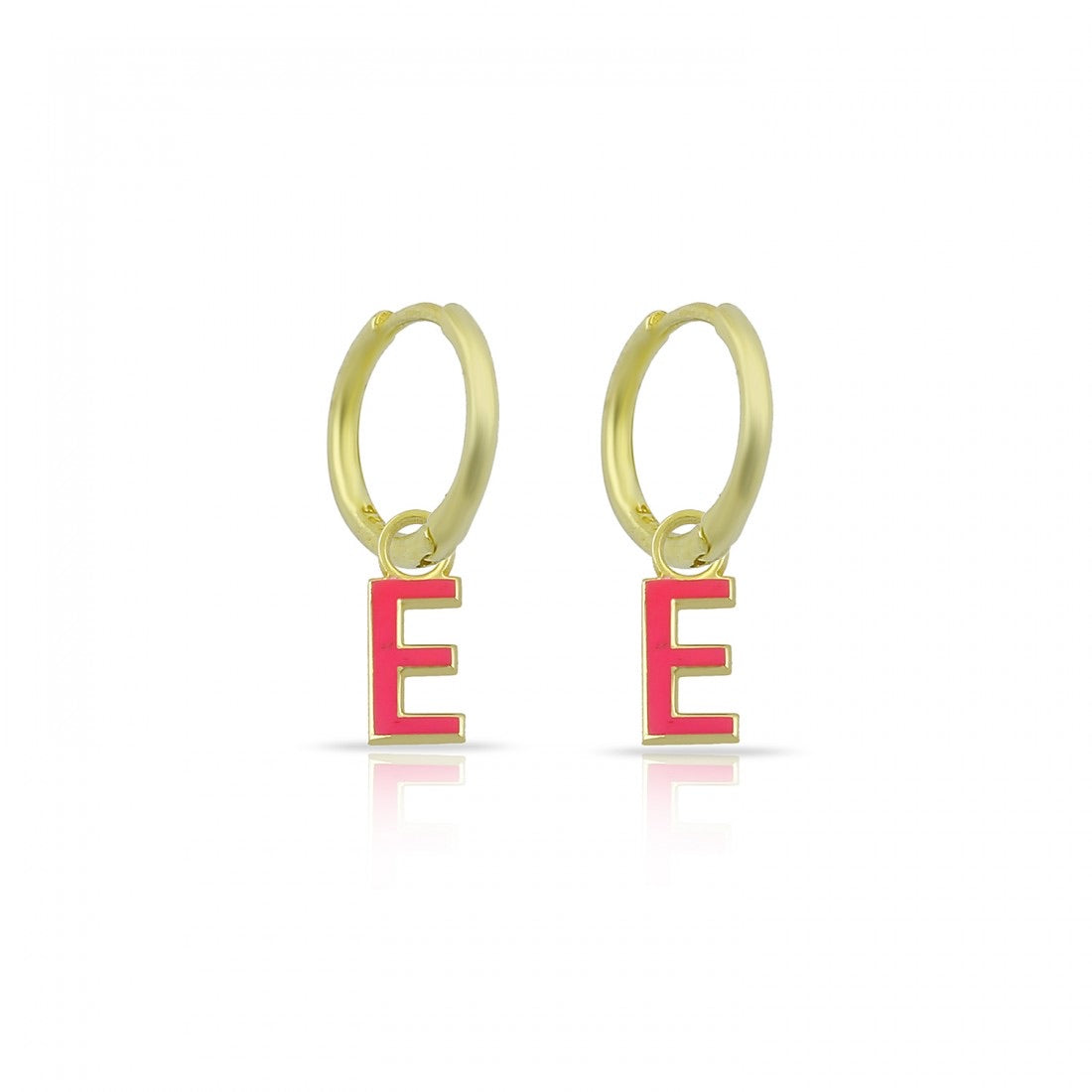 Hanging Enamel Initial Earrings