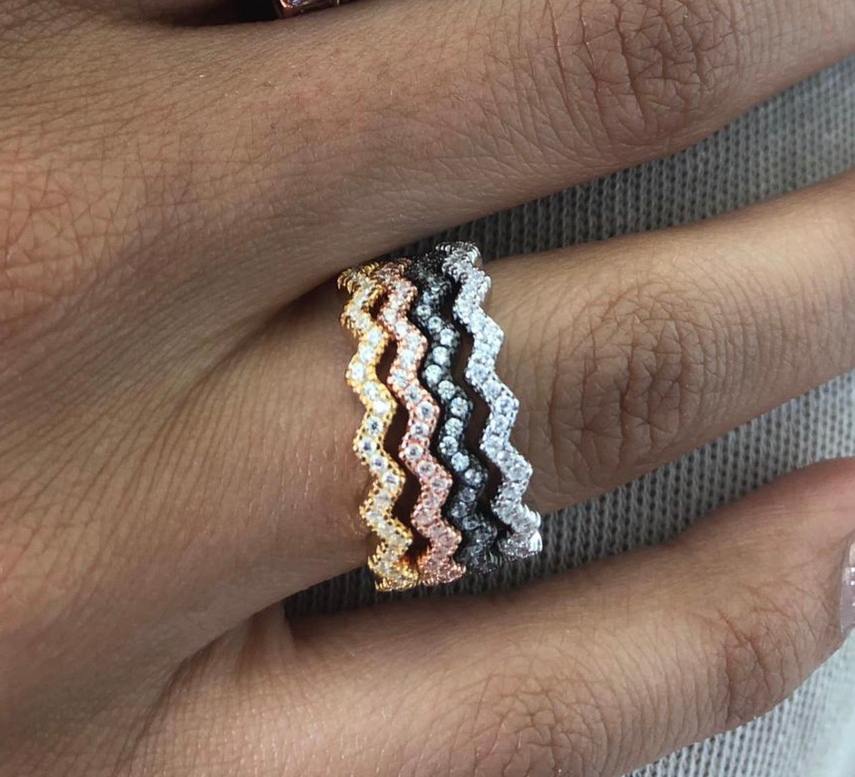 Zig Zag Rings Stackable Bands - Retail Therapy Jewelry
