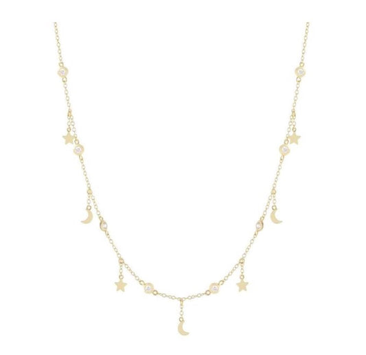 Olivia Star x Moon Choker - Retail Therapy Jewelry
