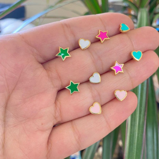 Enamel Stud Earrings