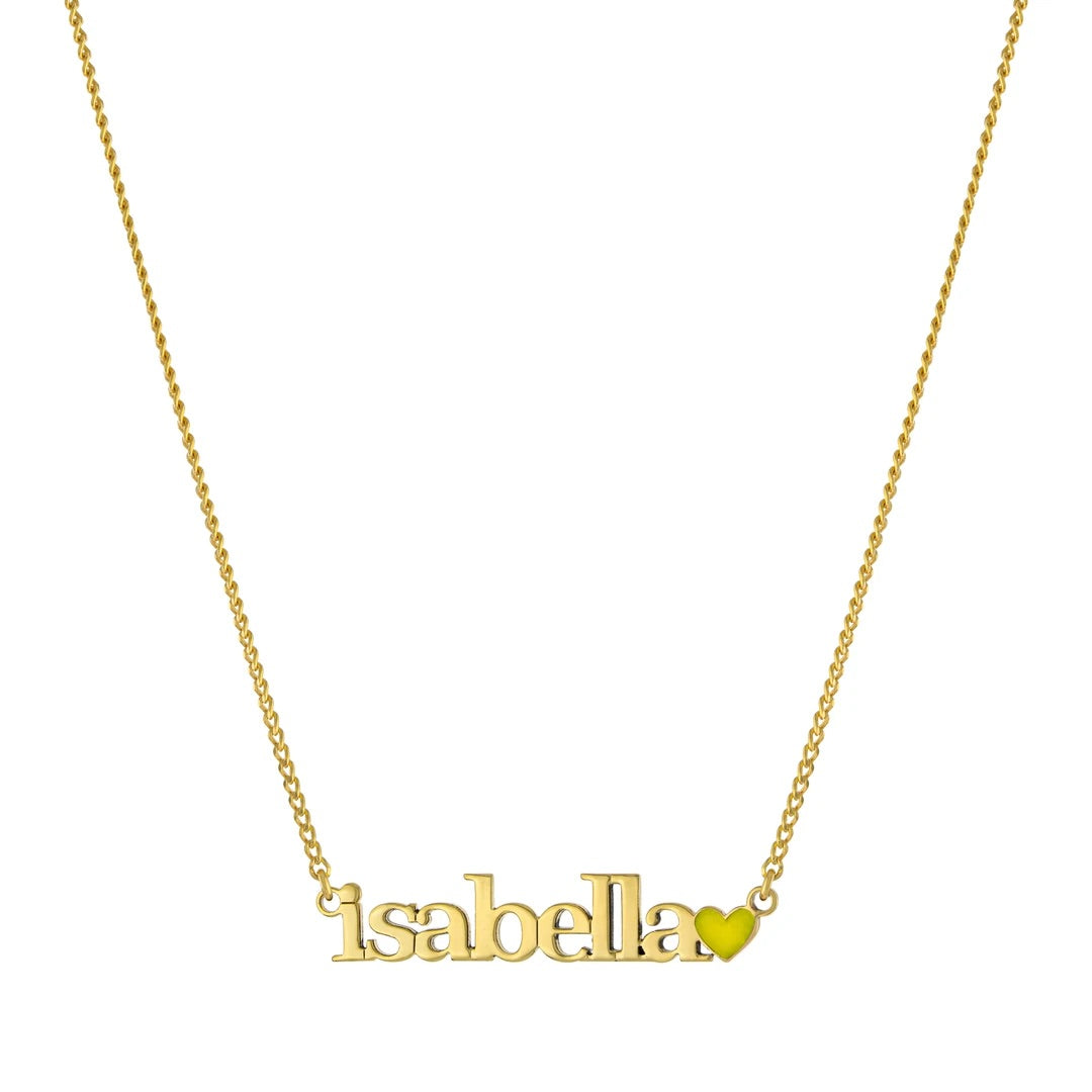 Carissa Enamel Heart Nameplate