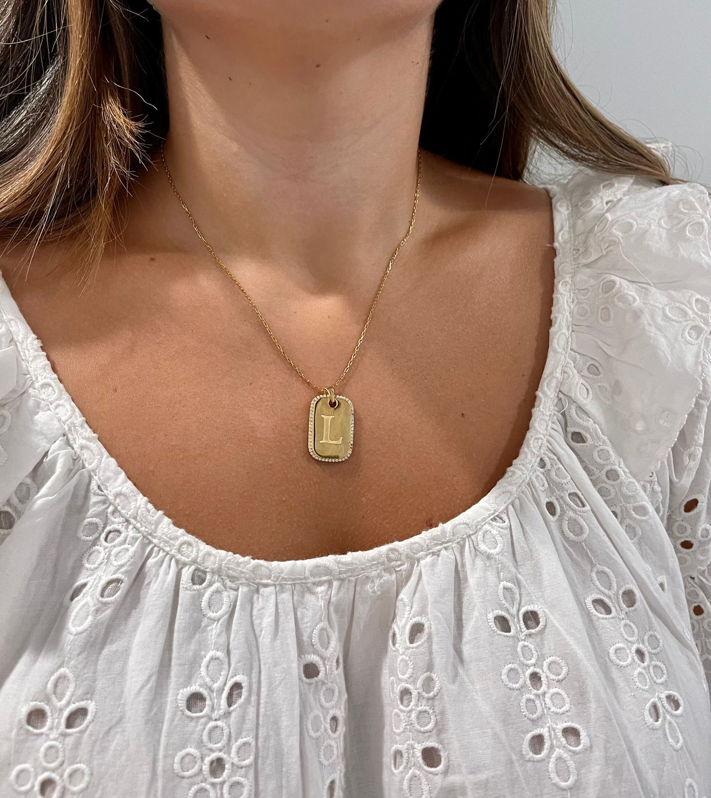 Lauren CZ Dog Tag