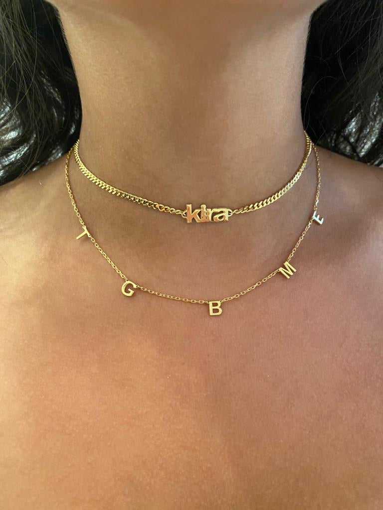 Sienna Bold Thick Chain Nameplate Choker