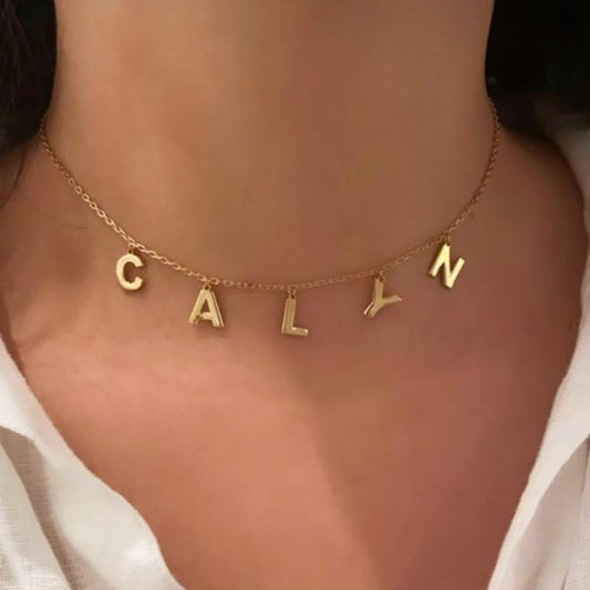Calyn Thick Initial Hanging Necklace