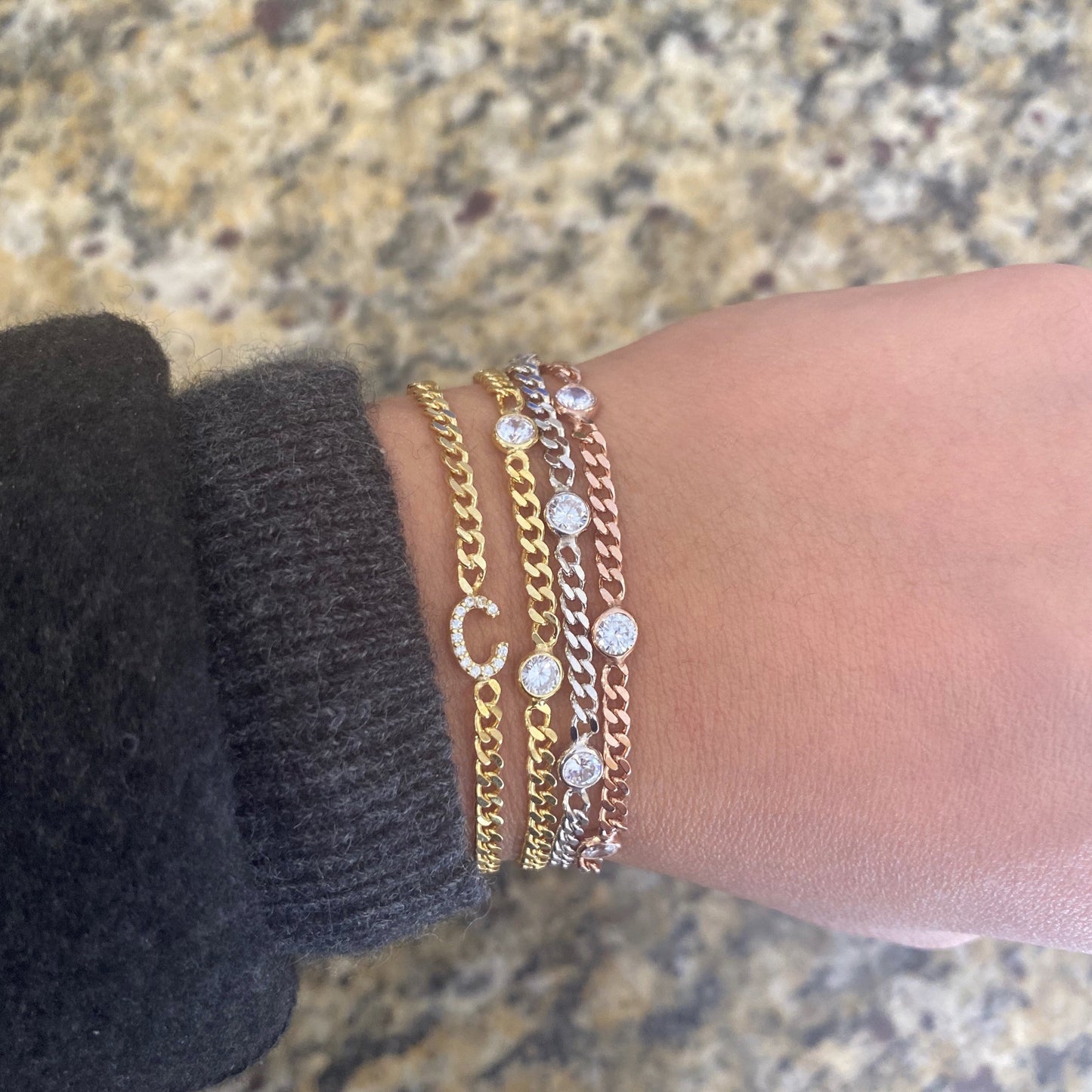 Cubic Link CZ Bezel Bracelet - Retail Therapy Jewelry