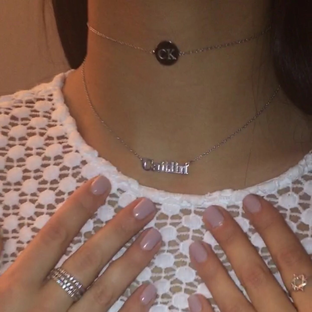 Engraved Initial Disc Chain Choker - Retail Therapy Jewelry