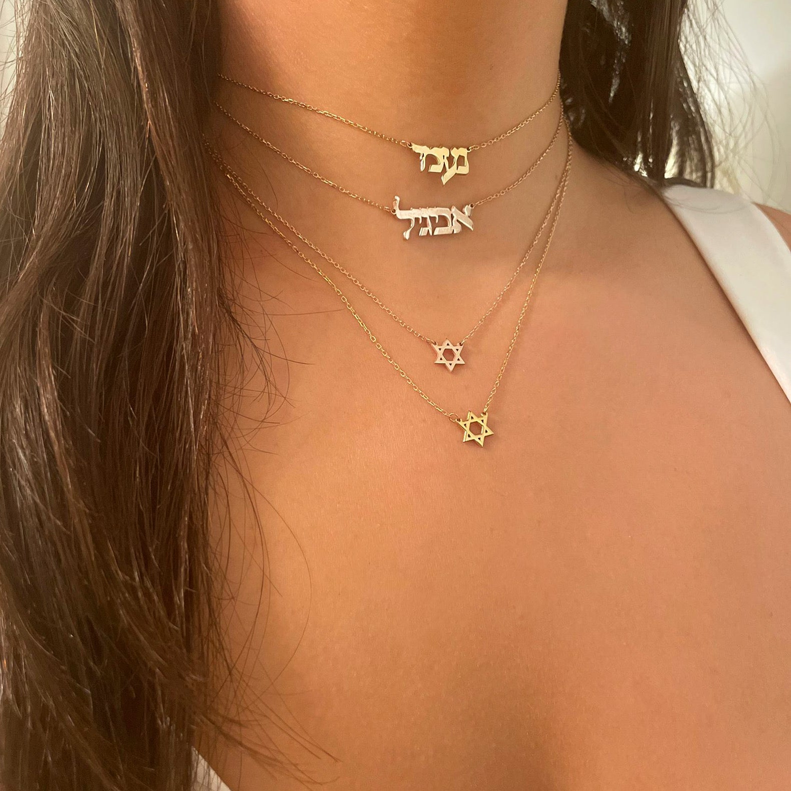 Hebrew Nameplate Necklace - Retail Therapy Jewelry