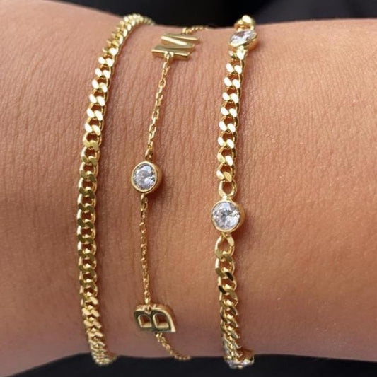 Initial Bezel Custom Bracelet - Retail Therapy Jewelry