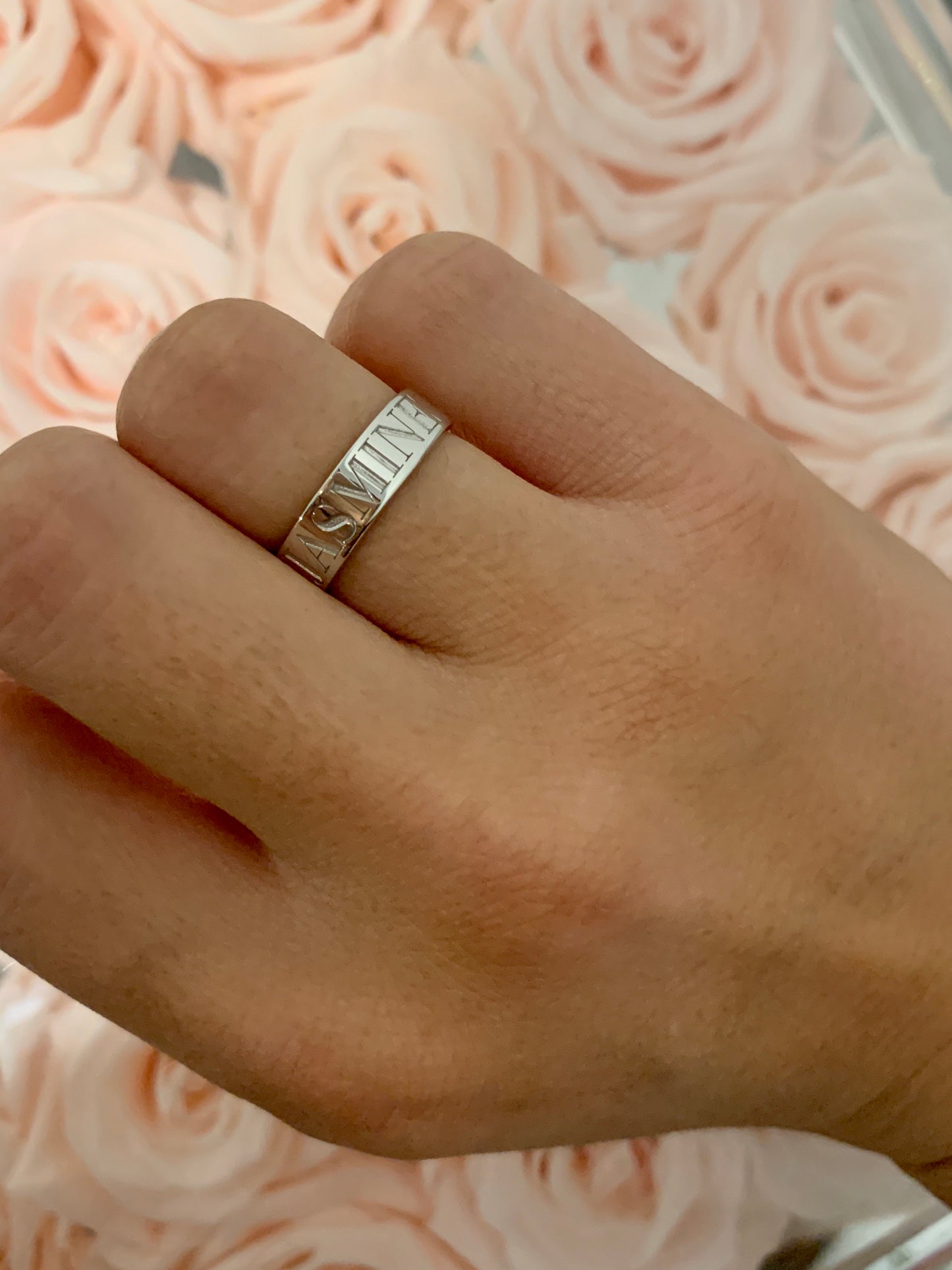 Jasmine Engraved Custom Ring