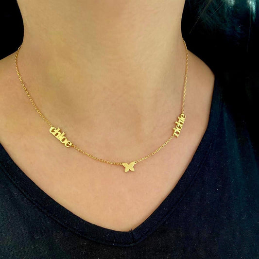 Avery Mommy Necklace with Butterfly