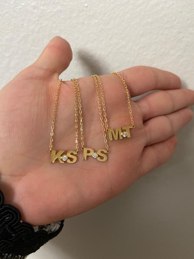 Samantha Initial Stone Necklace
