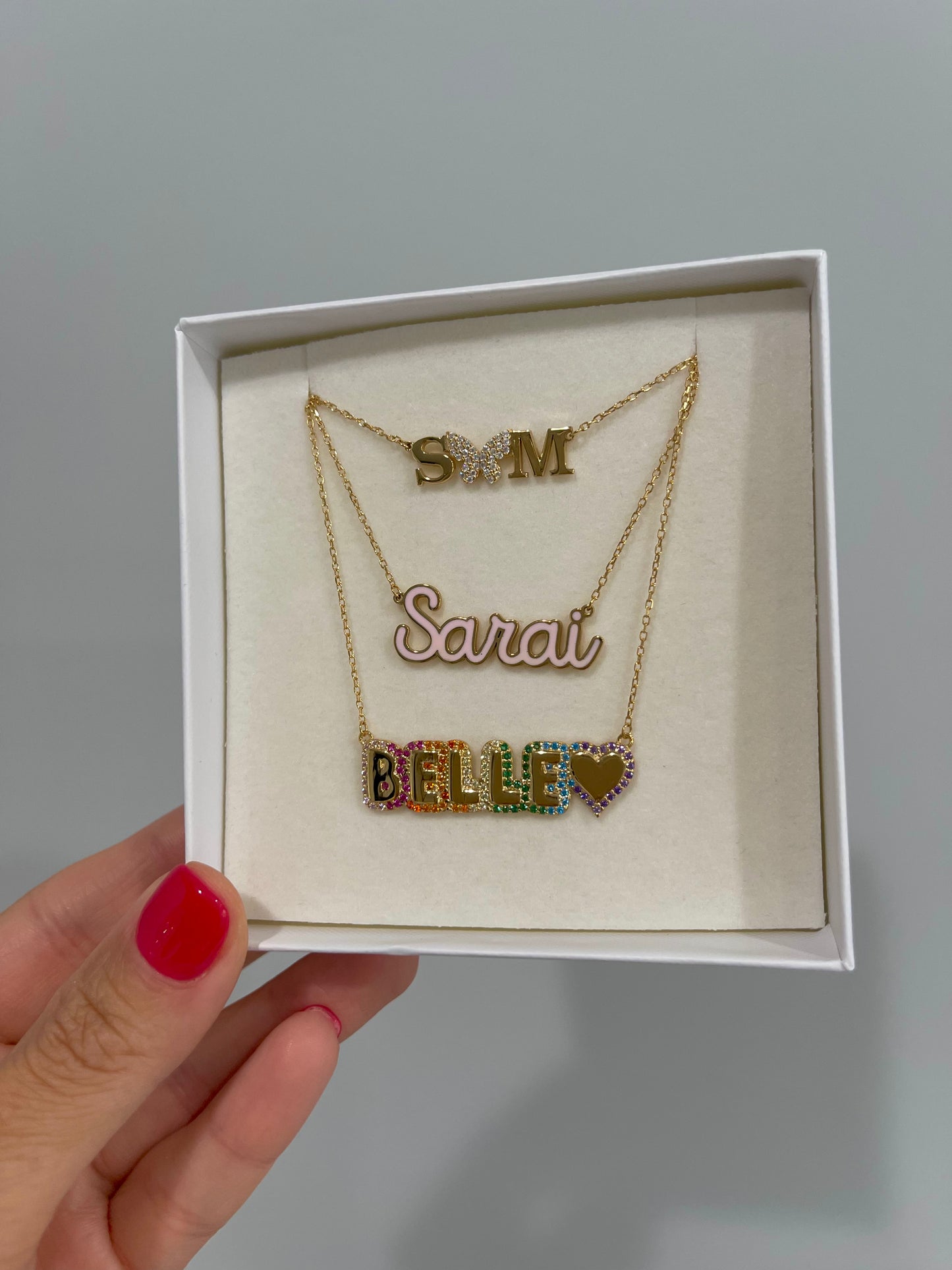 Samantha Script Enamel Nameplate
