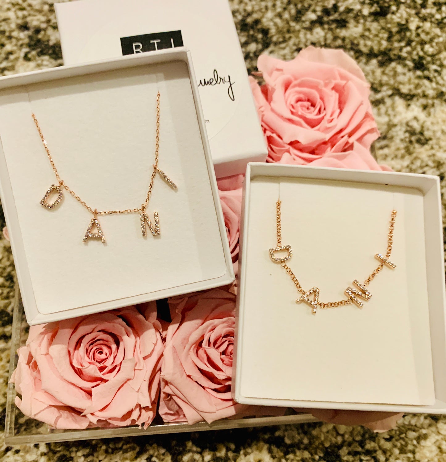 Jordyn Customized Floating CZ Name Necklace - Retail Therapy Jewelry