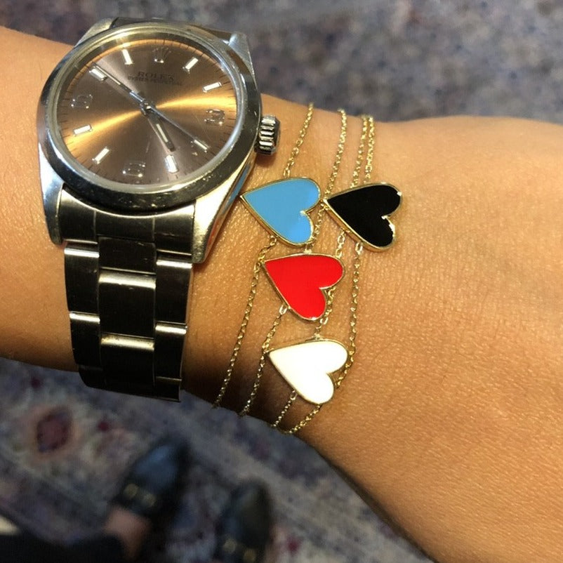 Enamel Heart Bracelet - Retail Therapy Jewelry