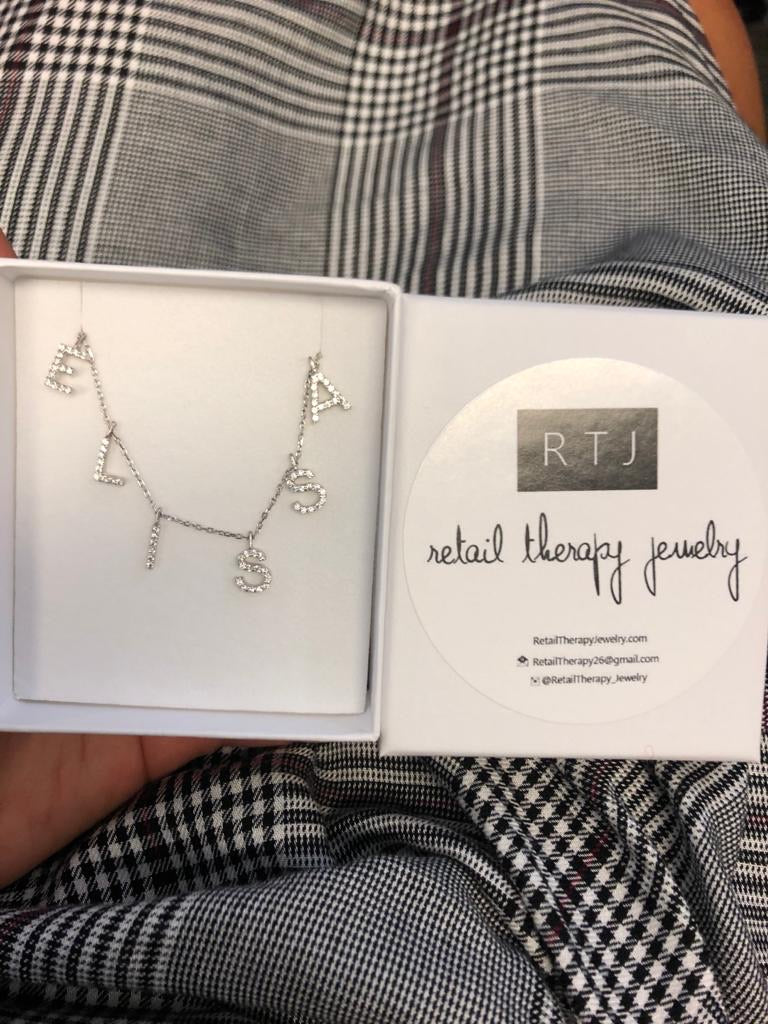 Jordyn Customized Floating CZ Name Necklace - Retail Therapy Jewelry