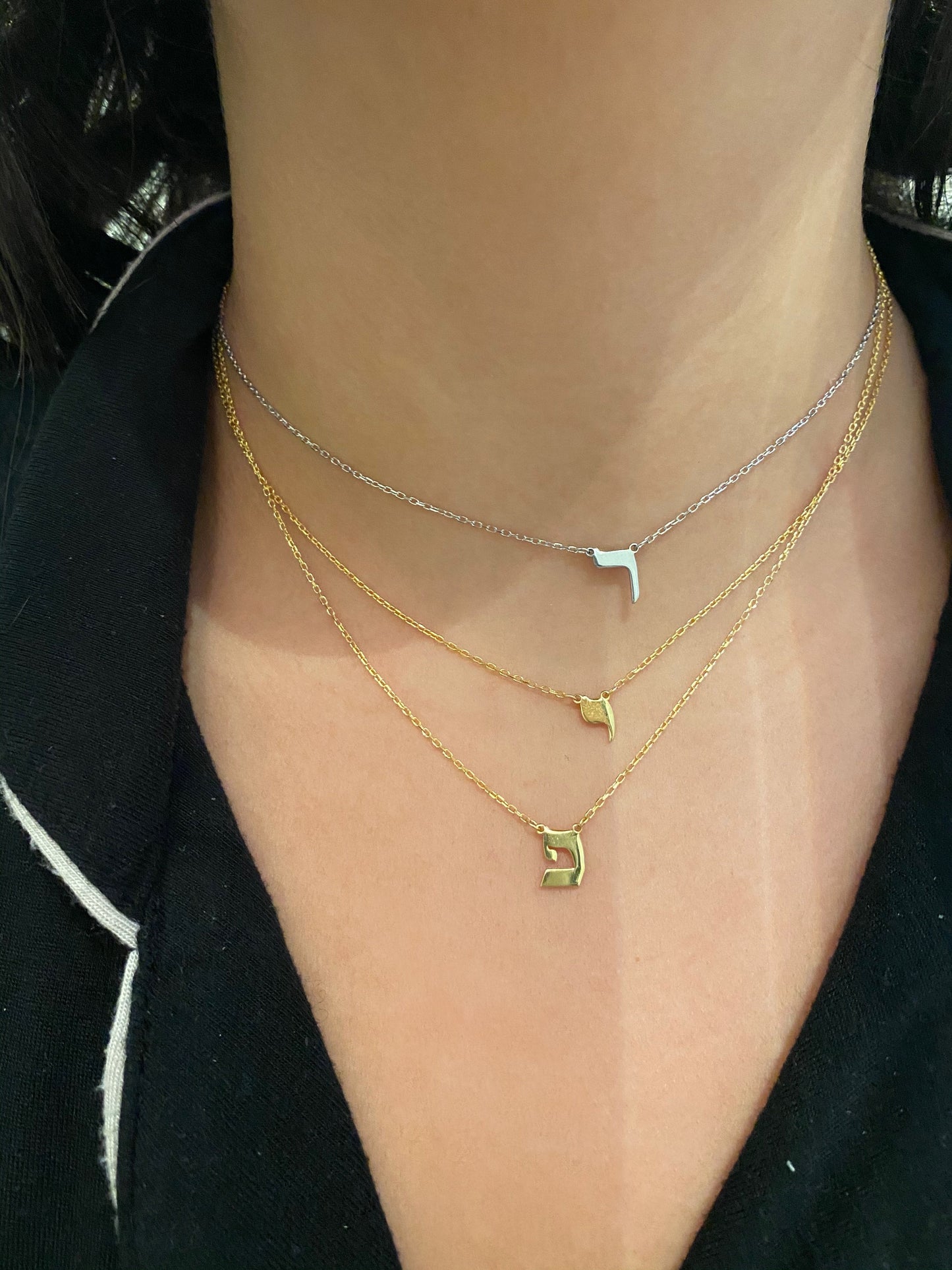 Hebrew Initial Necklace - Retail Therapy Jewelry