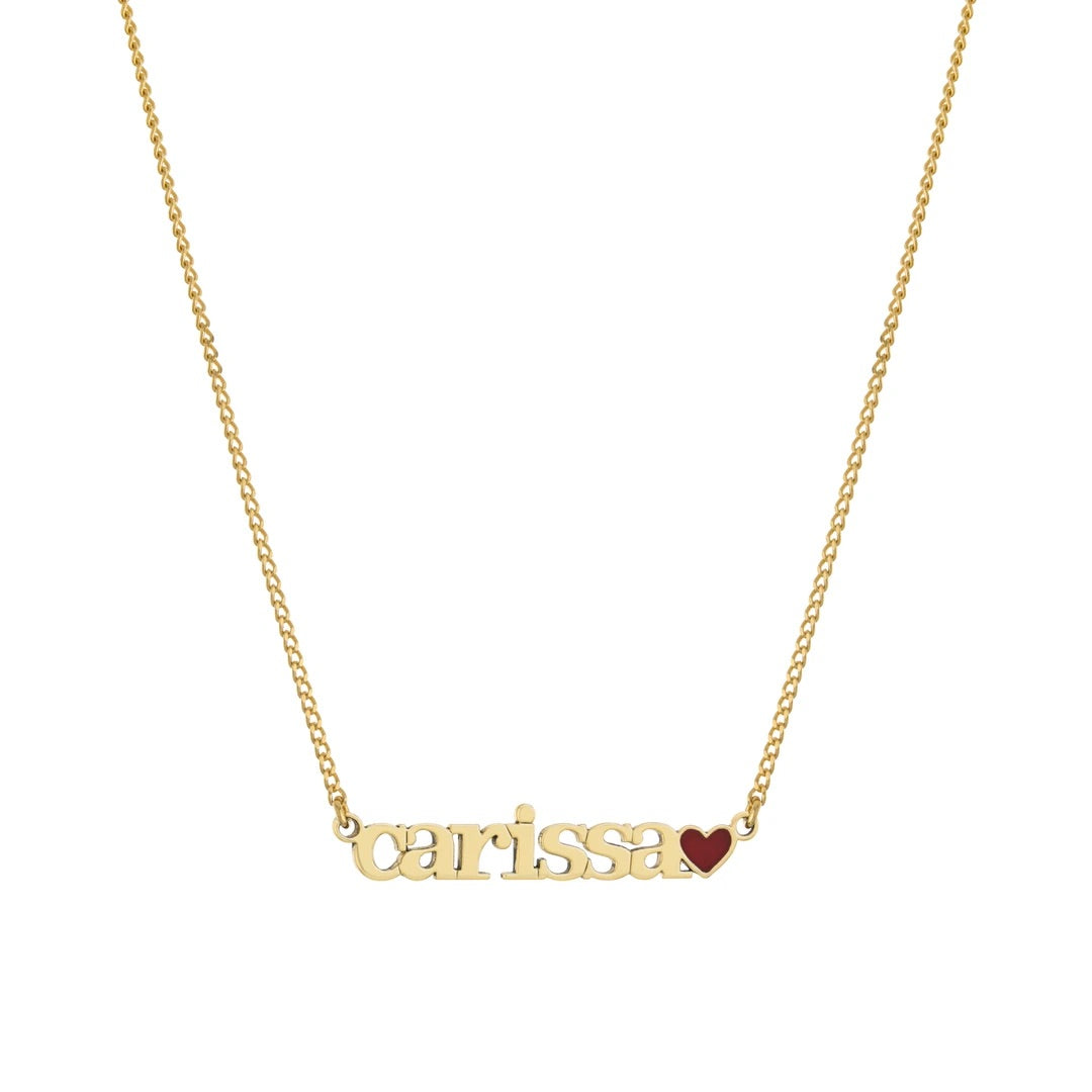 Carissa Enamel Heart Nameplate