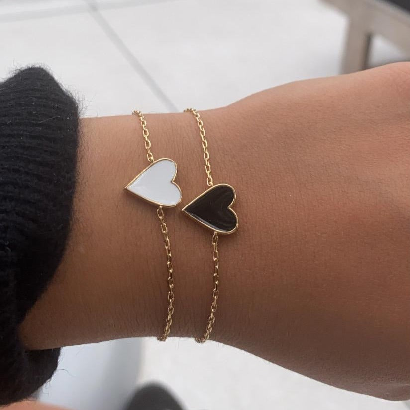 Enamel Heart Bracelet - Retail Therapy Jewelry