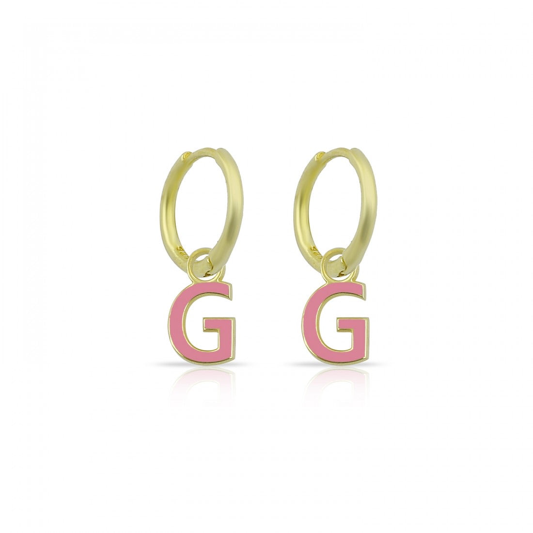 Hanging Enamel Initial Earrings