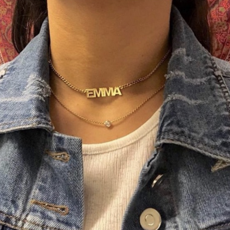 Sienna Bold Thick Chain Nameplate Choker