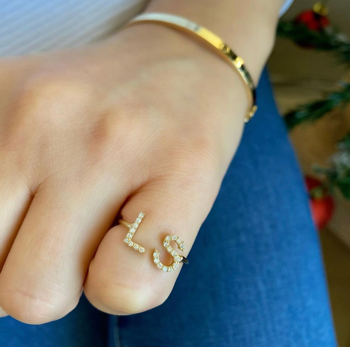Annabel Custom 2 Initial Ring
