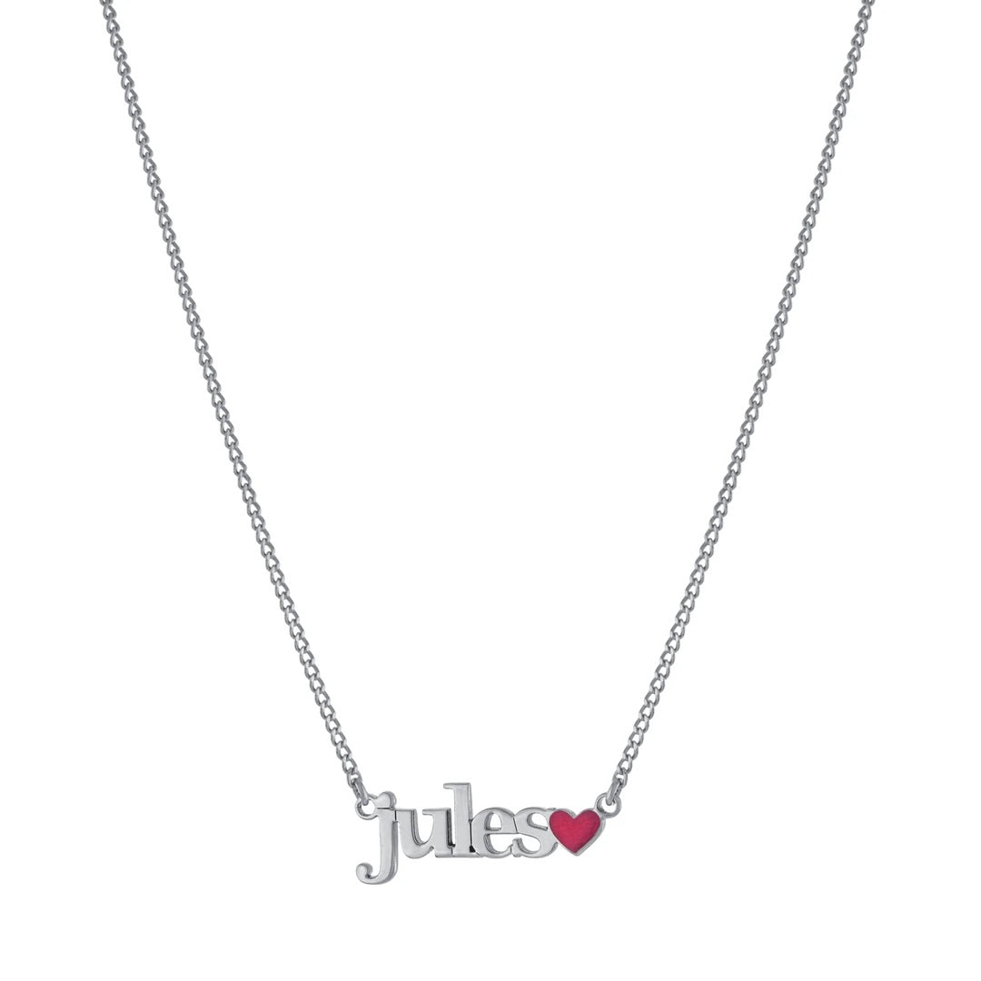 Carissa Enamel Heart Nameplate