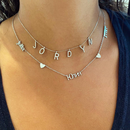 Jordyn Customized Floating CZ Name Necklace - Retail Therapy Jewelry