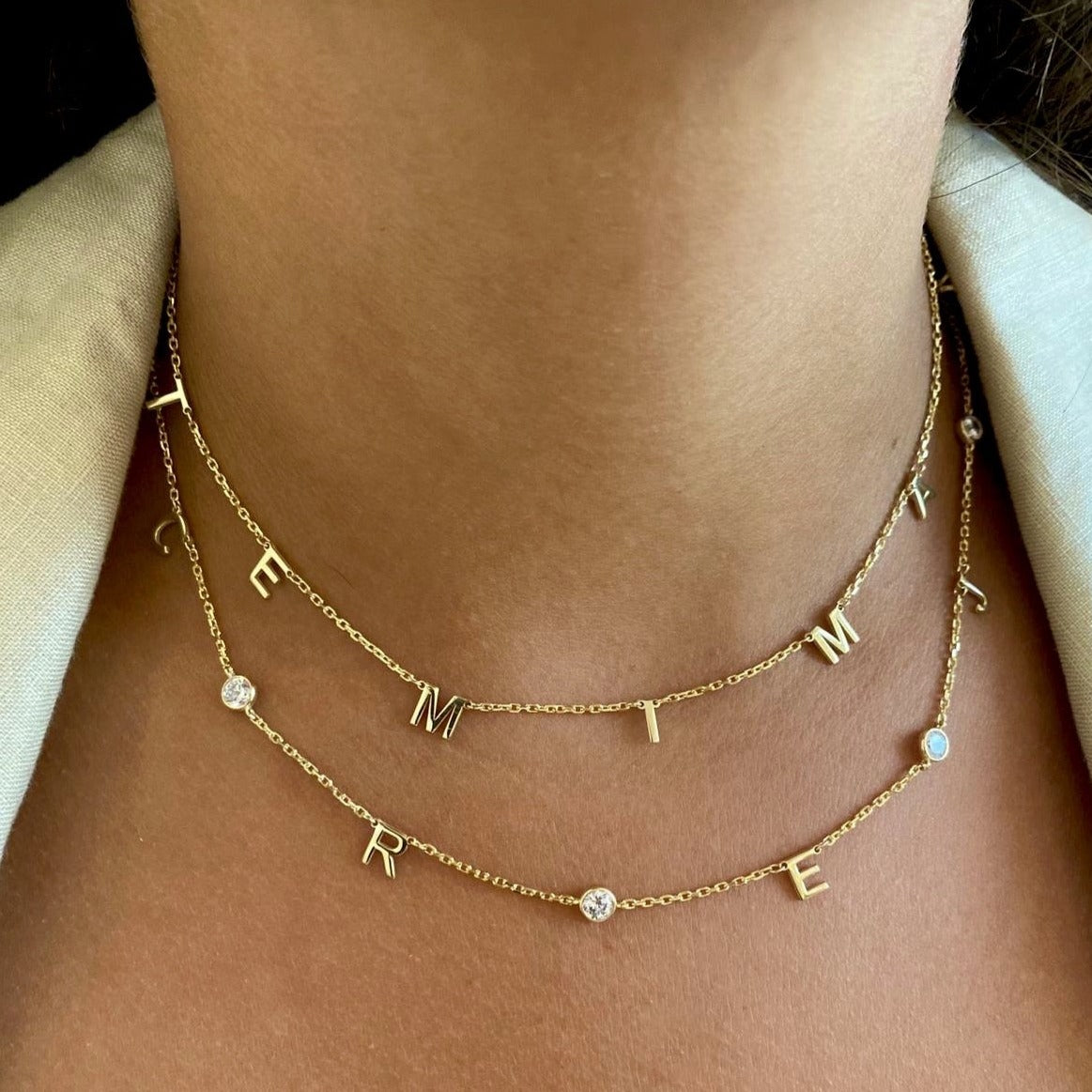 Dainty Hanging Initial Necklace