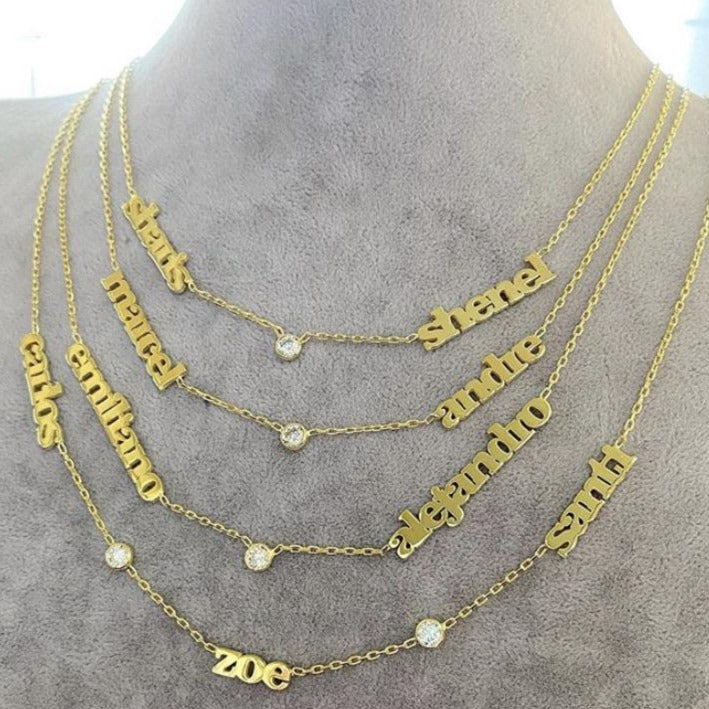 Claudia Mommy Necklace with CZ Bezel - Retail Therapy Jewelry