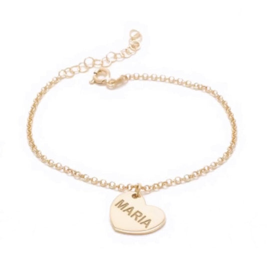 Customized Heart Charm Bracelet - Retail Therapy Jewelry