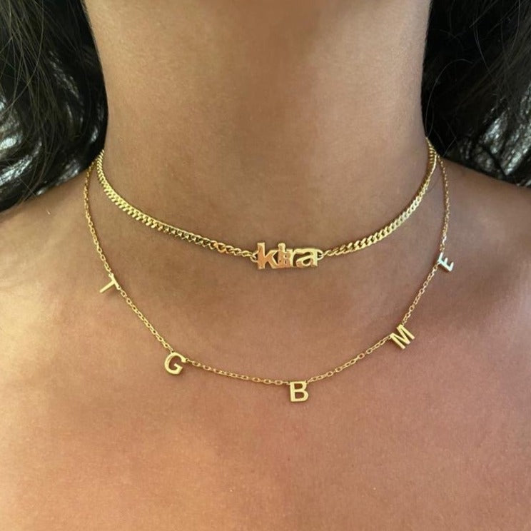 Dainty Hanging Initial Necklace