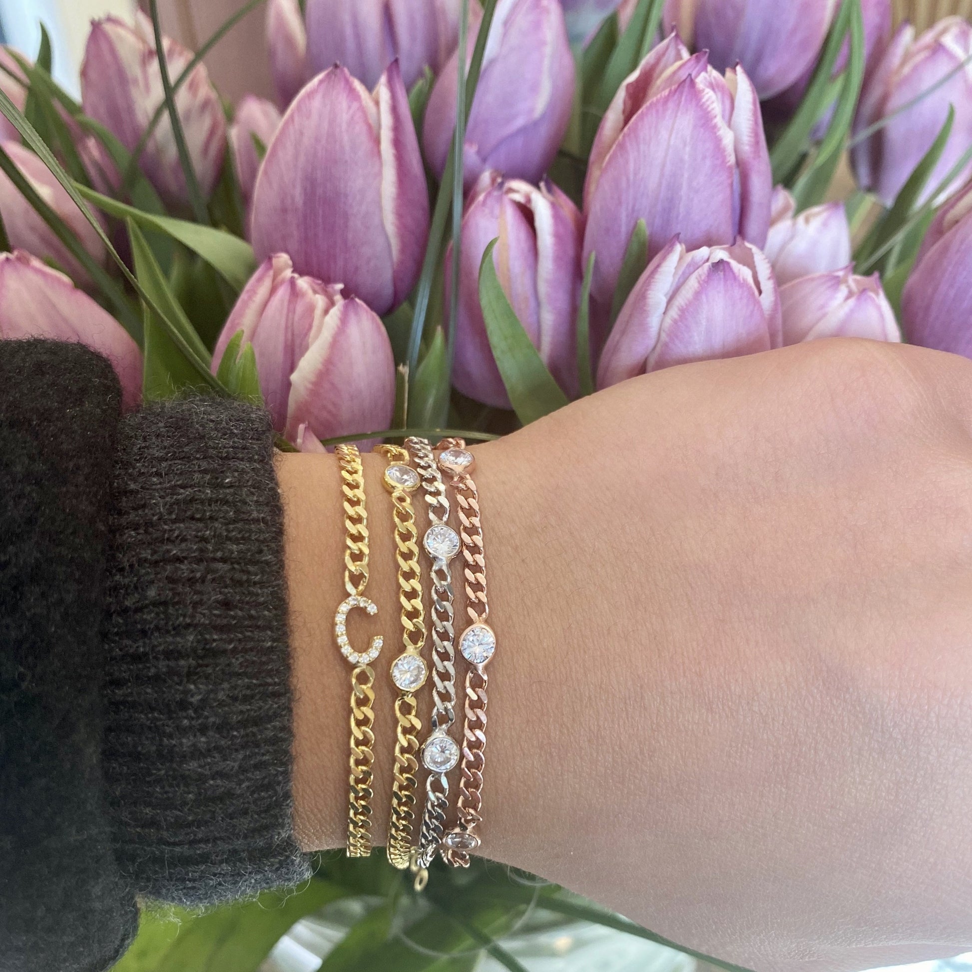 Cubic Link CZ Bezel Bracelet - Retail Therapy Jewelry