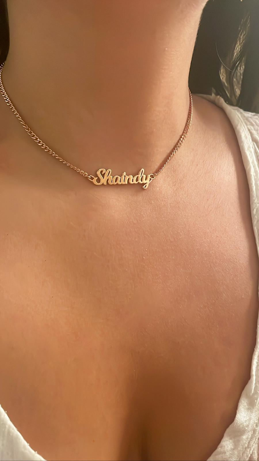 Sienna Bold Thick Chain Nameplate Choker