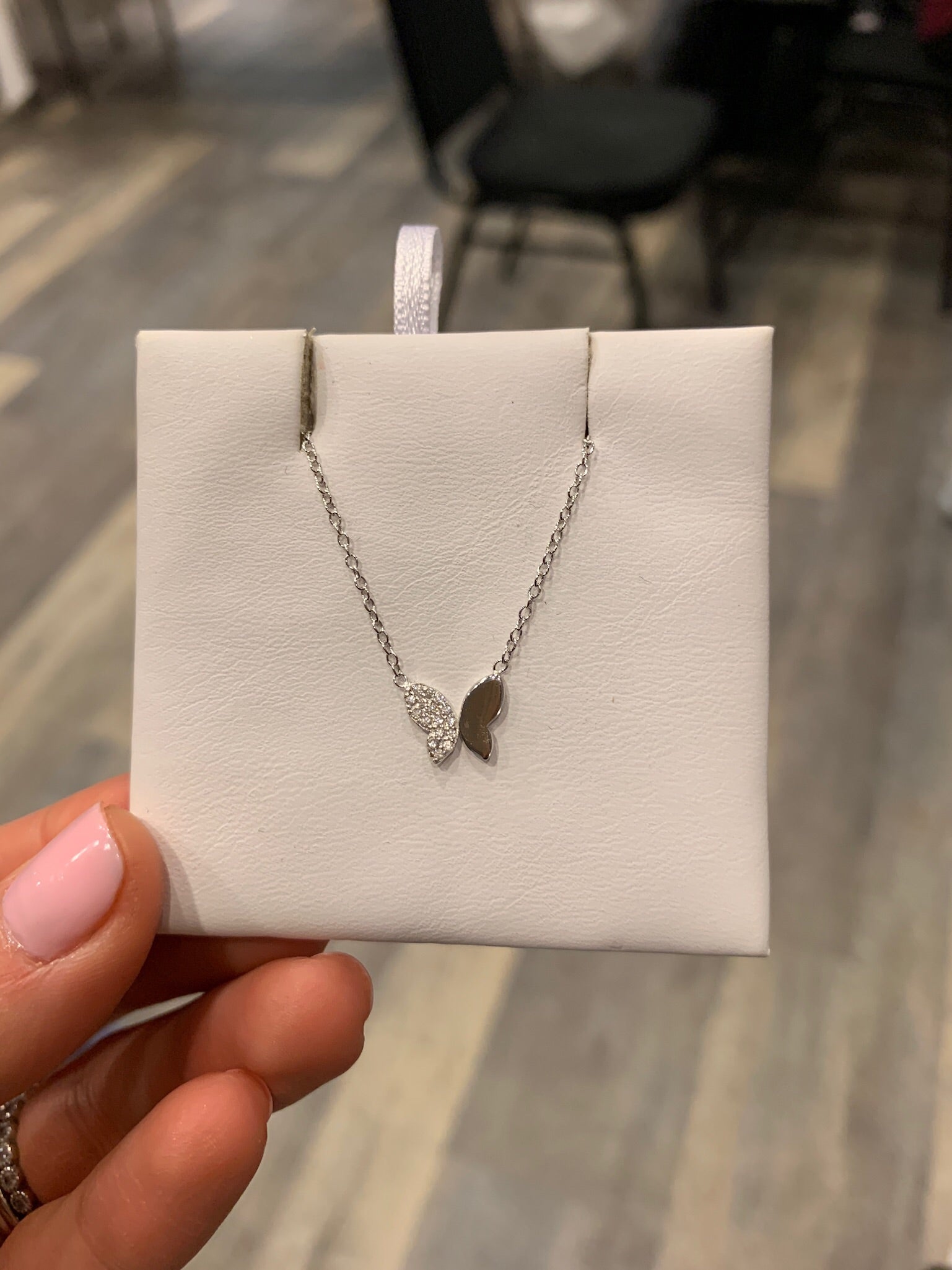 Julia Half CZ Butterfly Necklace - Retail Therapy Jewelry