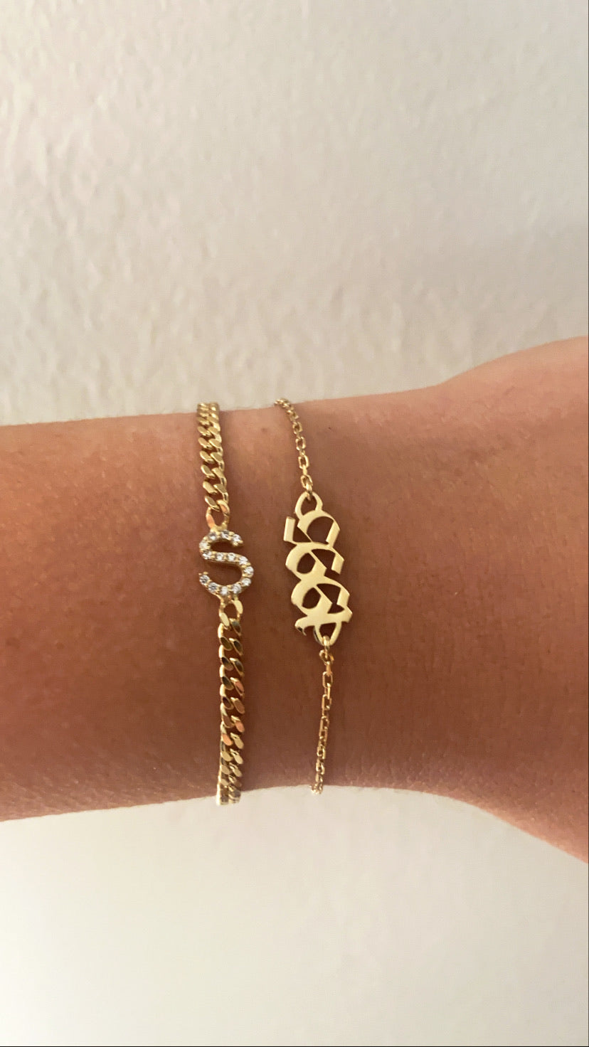 Number Nameplate Bracelet - Retail Therapy Jewelry