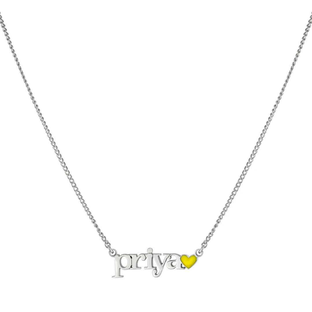 Carissa Enamel Heart Nameplate