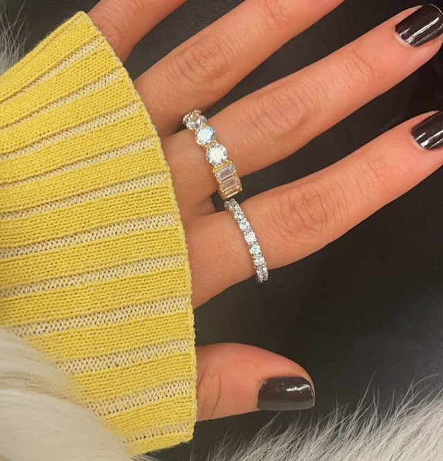 Round & Baguette Eternity Band - Retail Therapy Jewelry